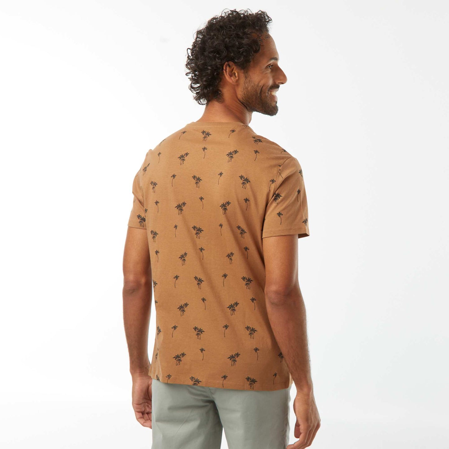 Tee-shirt manches courtes imprimé MARRON