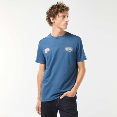Tee-shirt manches courtes imprimé BLEU