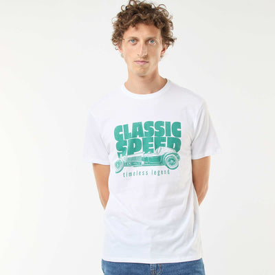 Tee-shirt manches courtes imprimé BLANC
