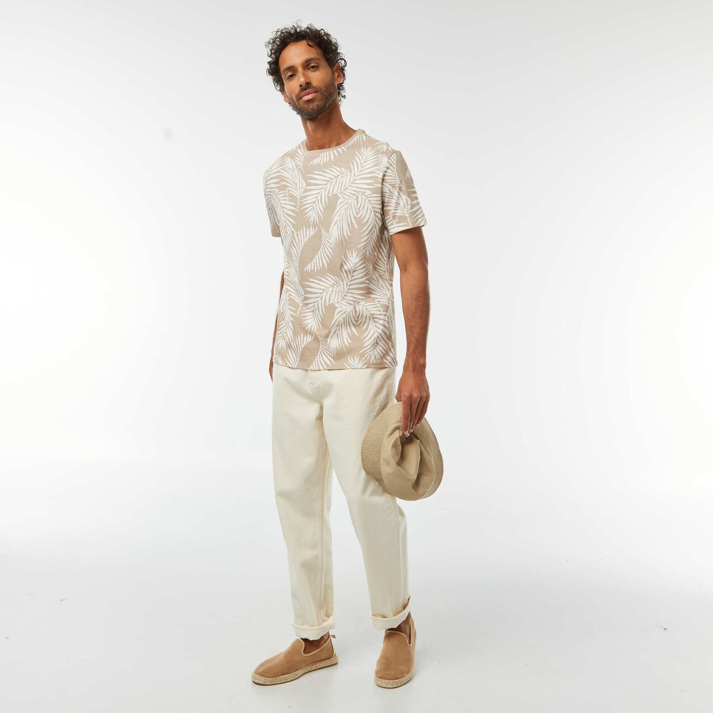 Tee-shirt manches courtes imprimé BEIGE
