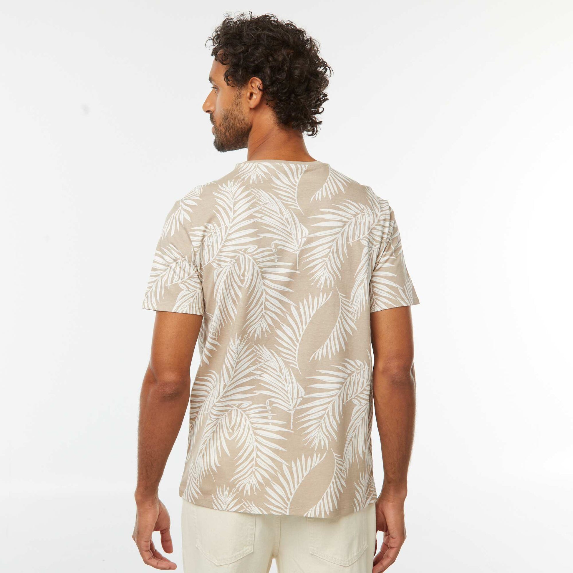 Tee-shirt manches courtes imprimé BEIGE