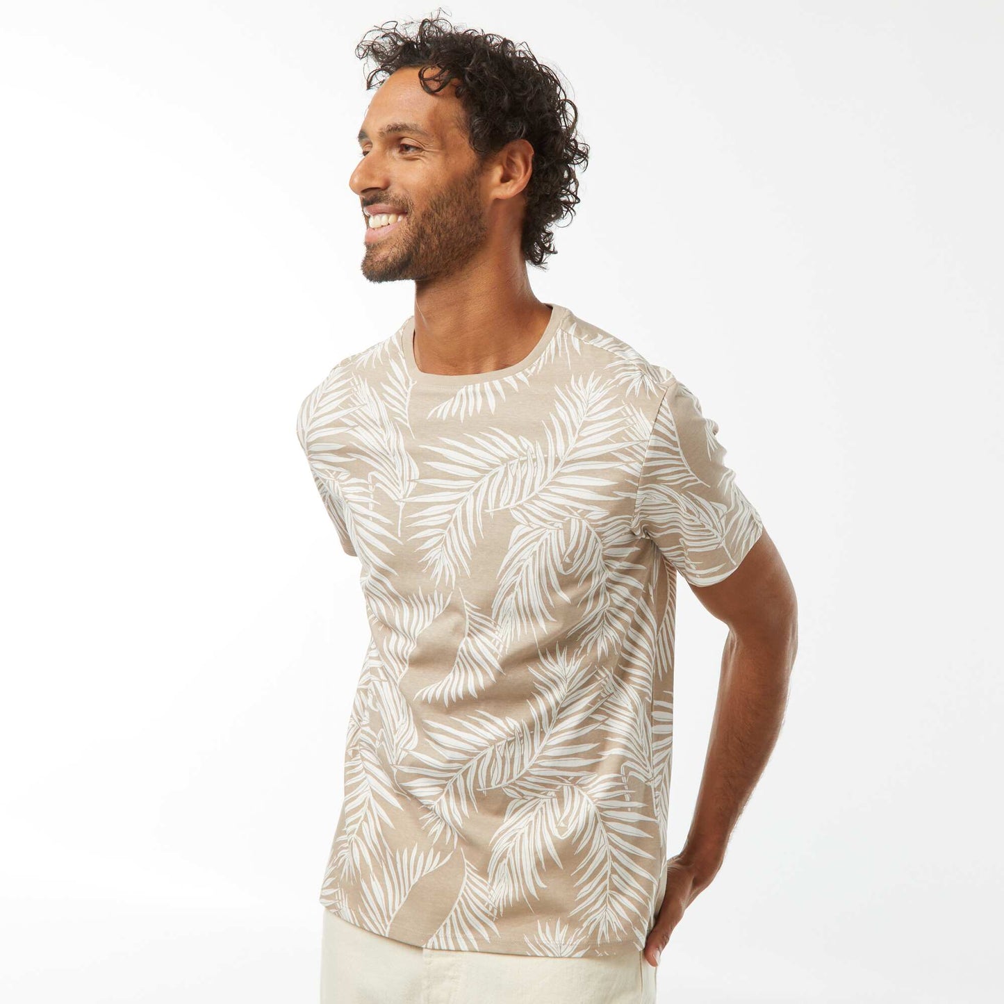 Tee-shirt manches courtes imprimé BEIGE