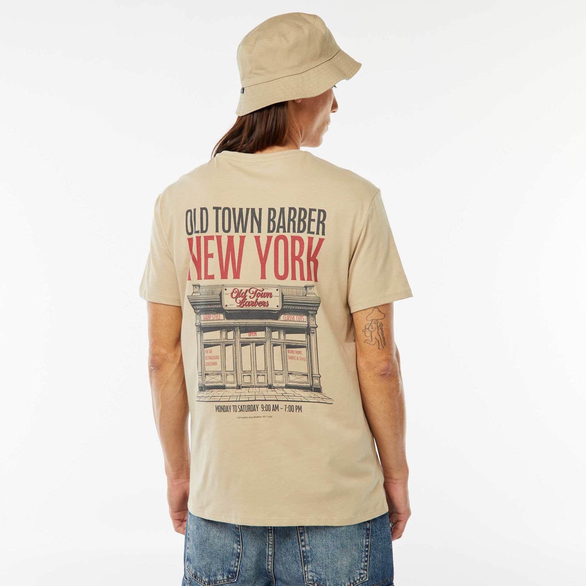 Tee-shirt manches courtes imprimé BEIGE