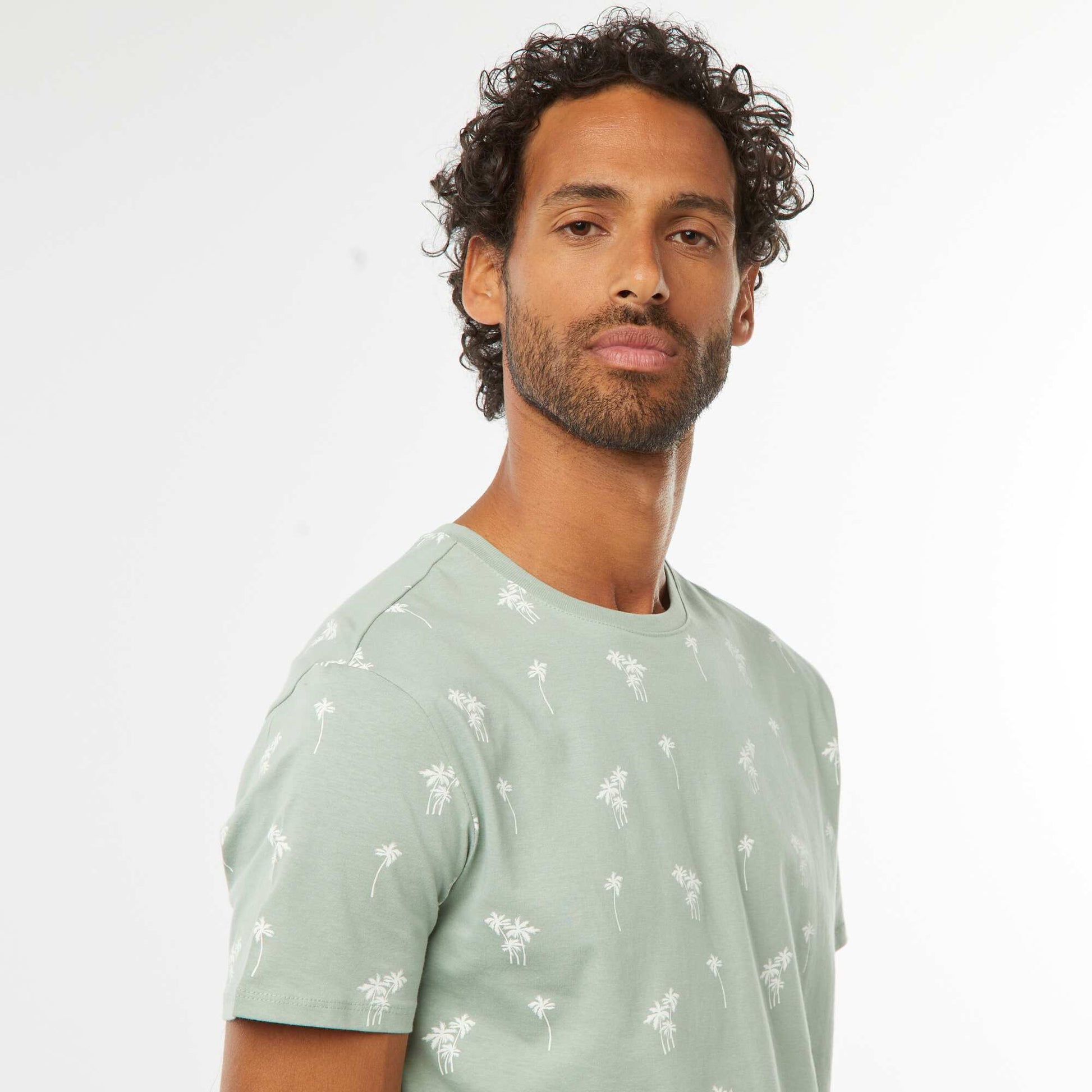 Tee-shirt manches courtes imprimé VERT