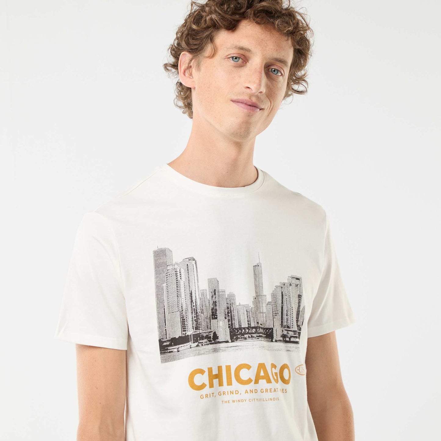 Tee-shirt manches courtes imprimé BLANC