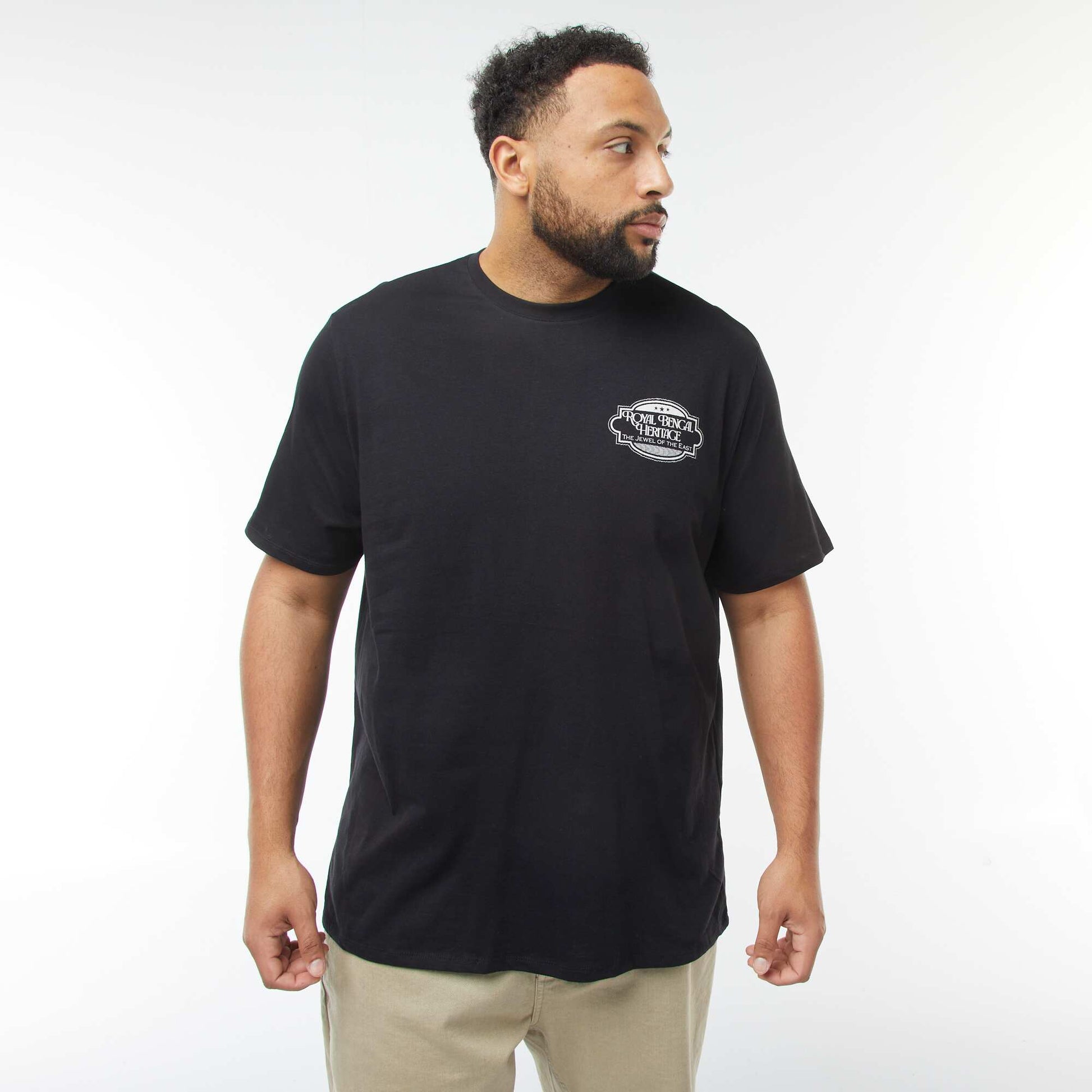 T-shirt manches courtes à motif NOIR