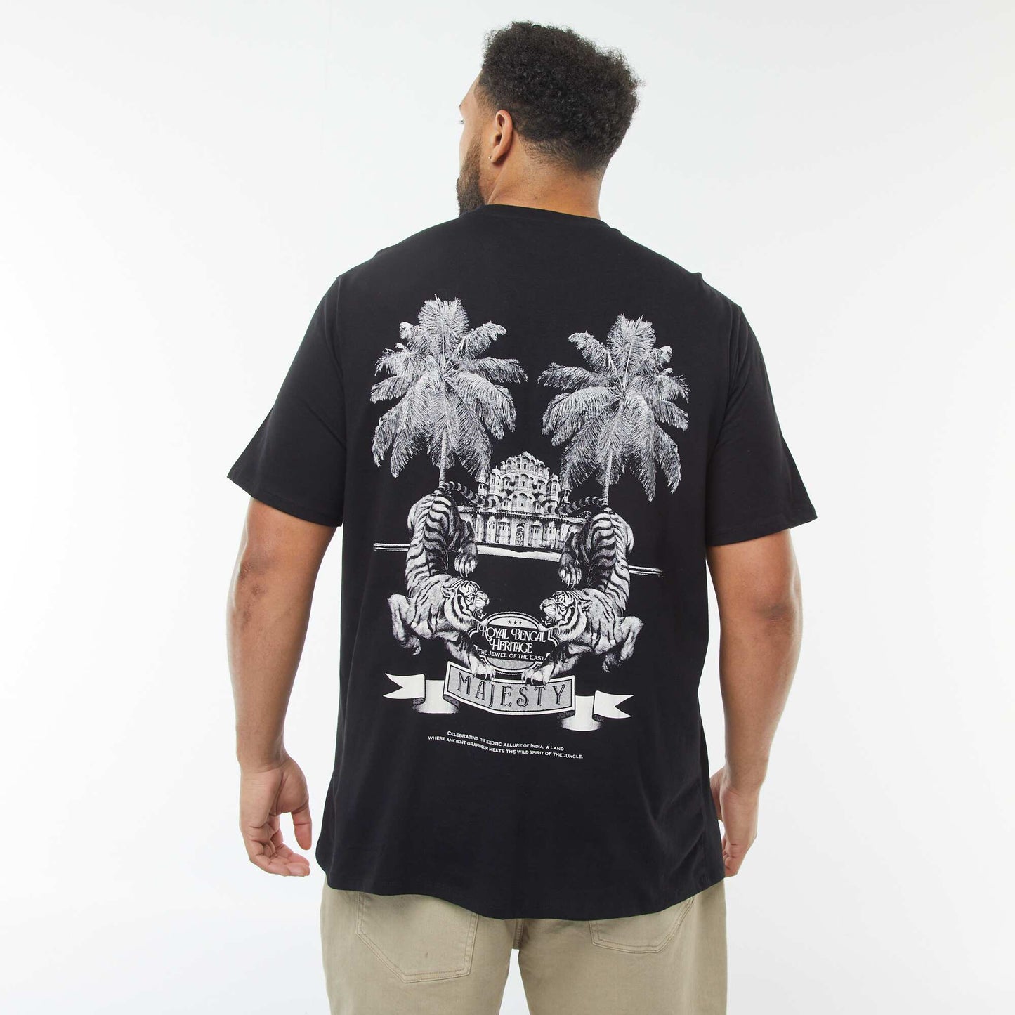 T-shirt manches courtes à motif NOIR