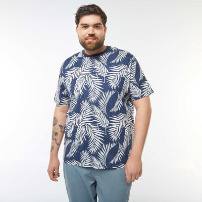 T-shirt manches courtes à motif BLEU