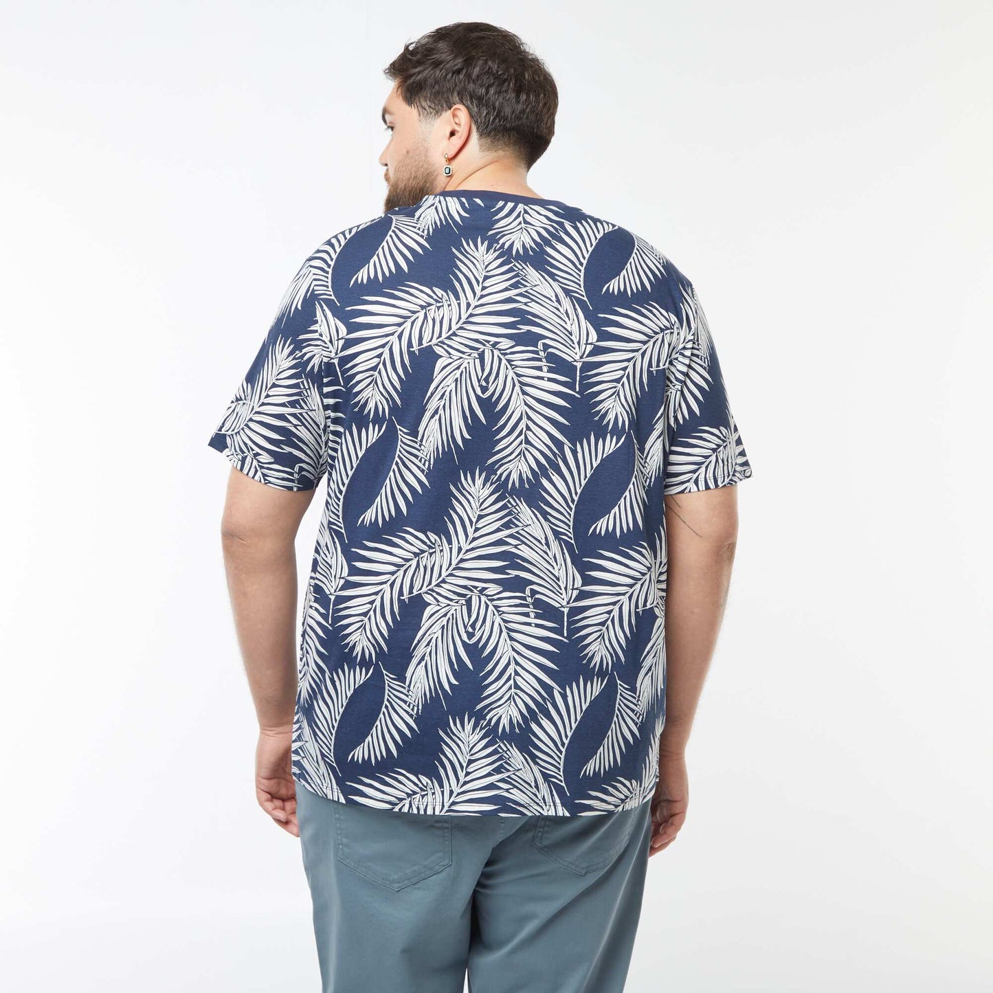 T-shirt manches courtes à motif BLEU