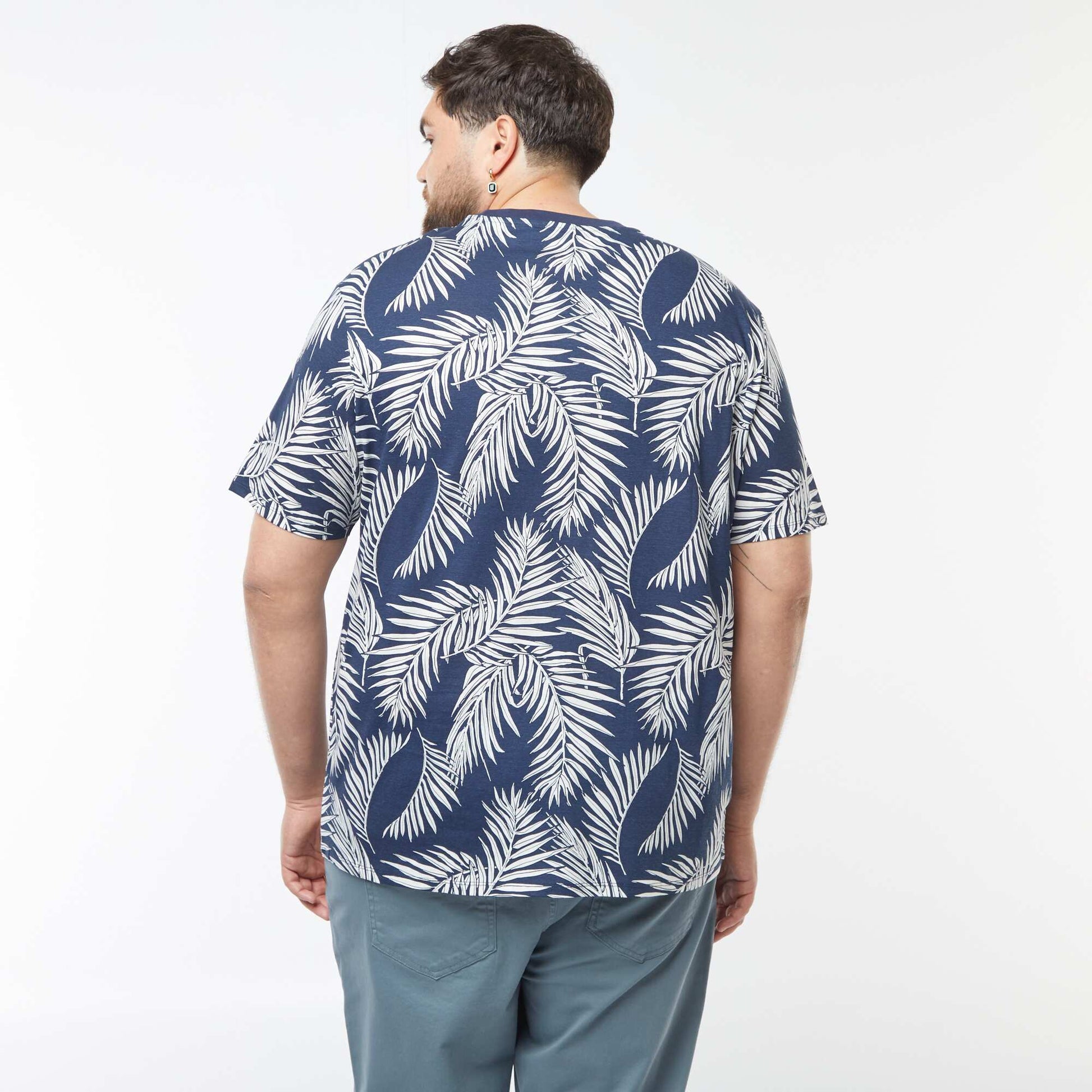 T-shirt manches courtes à motif BLEU