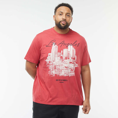 T-shirt manches courtes à motif ROUGE