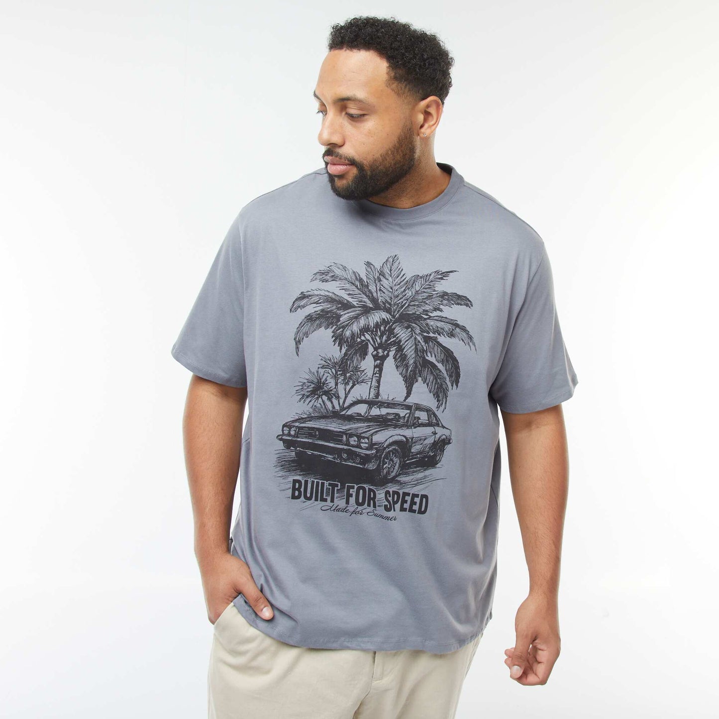 T-shirt manches courtes à motif GRIS