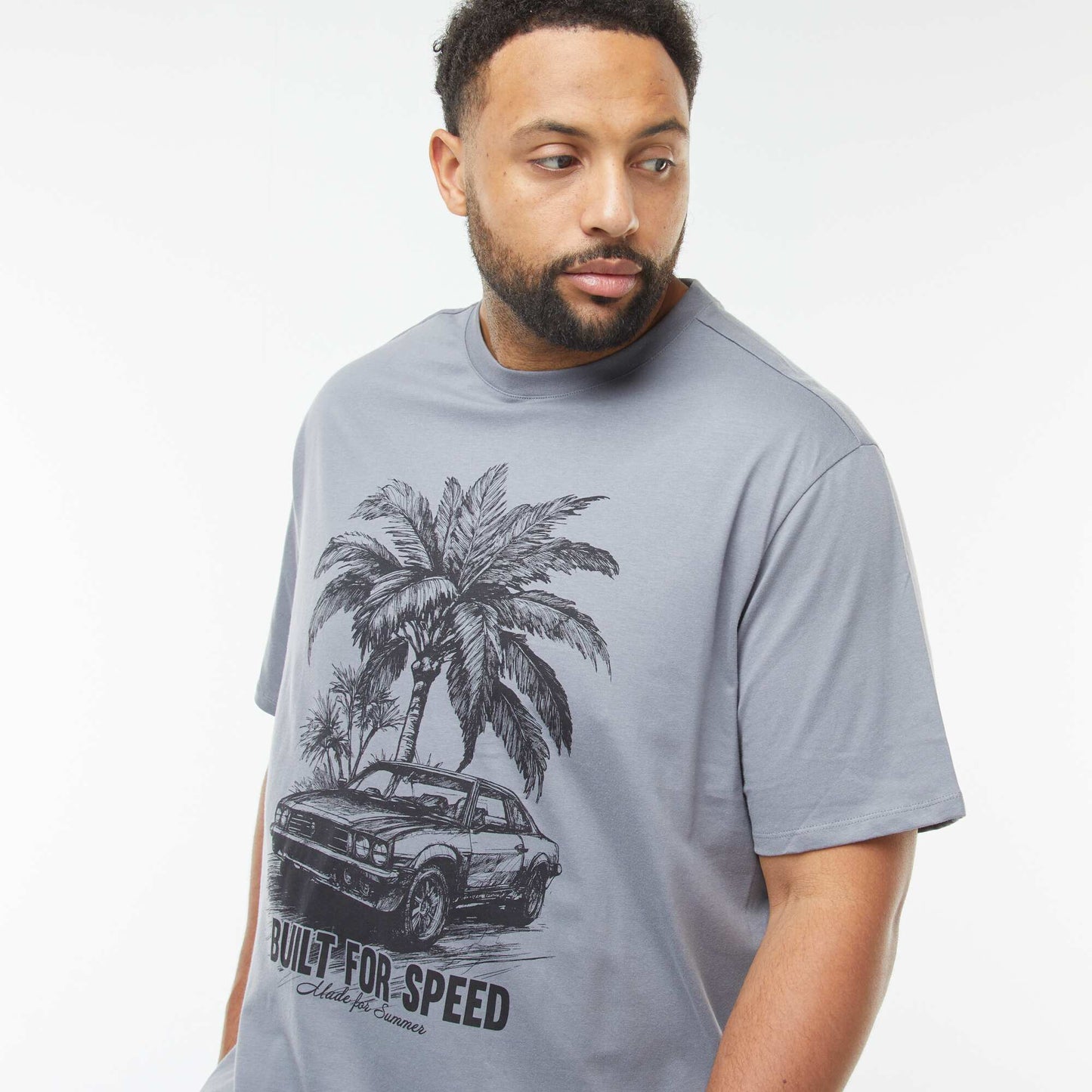 T-shirt manches courtes à motif GRIS