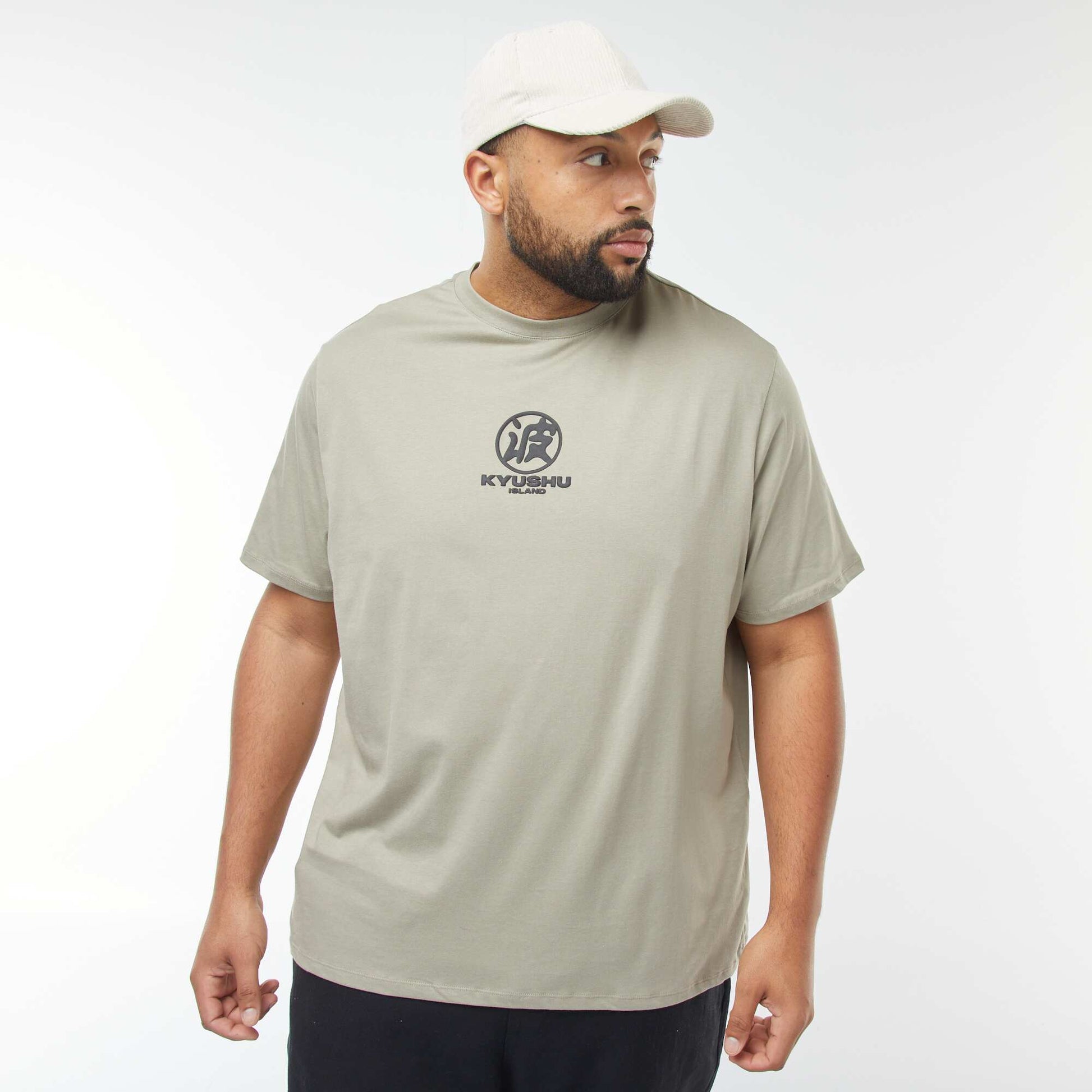 T-shirt manches courtes à motif BEIGE