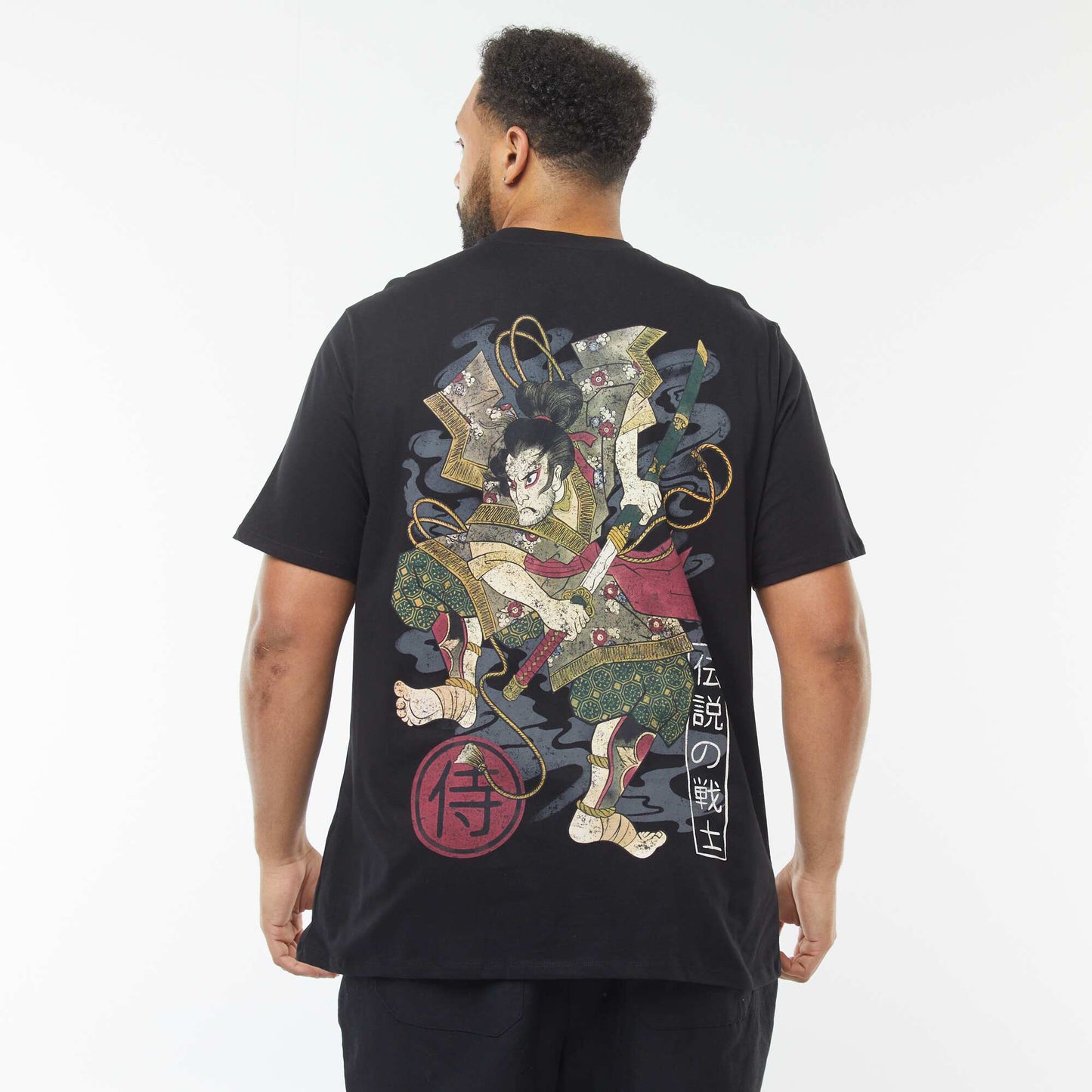 T-shirt manches courtes à motif NOIR