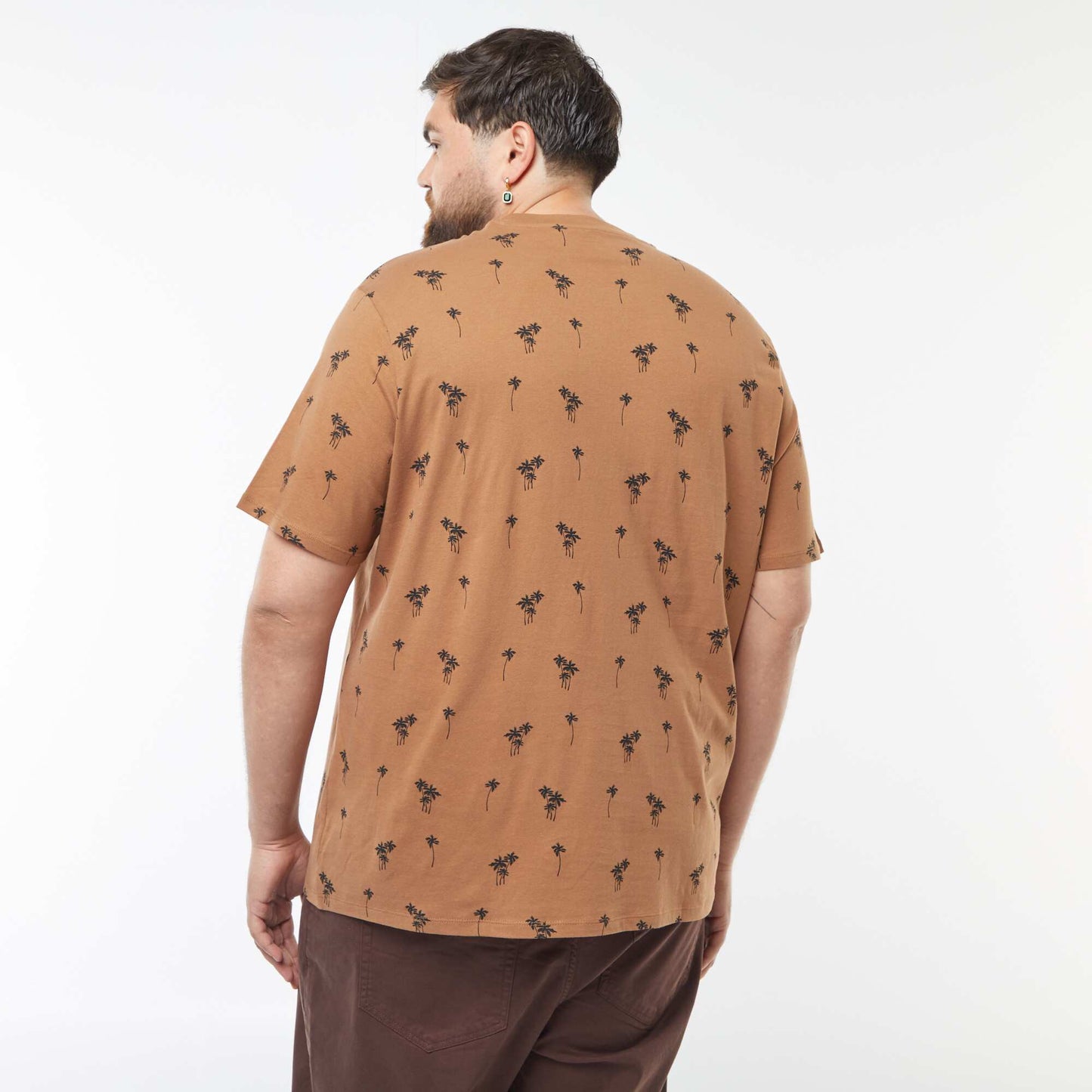 T-shirt manches courtes à motif MARRON