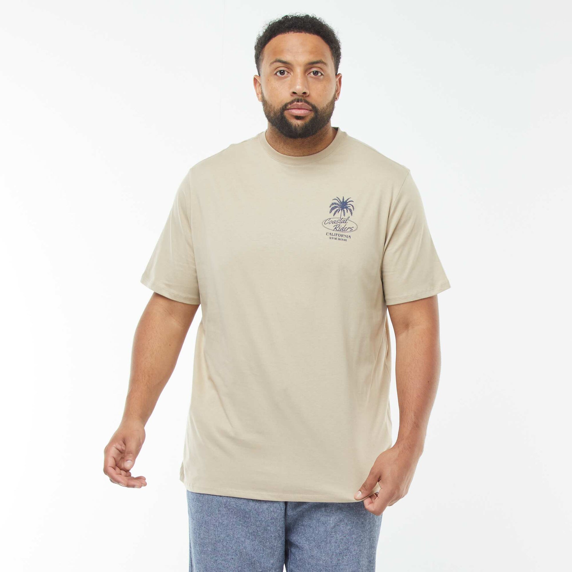 T-shirt manches courtes à motif BEIGE