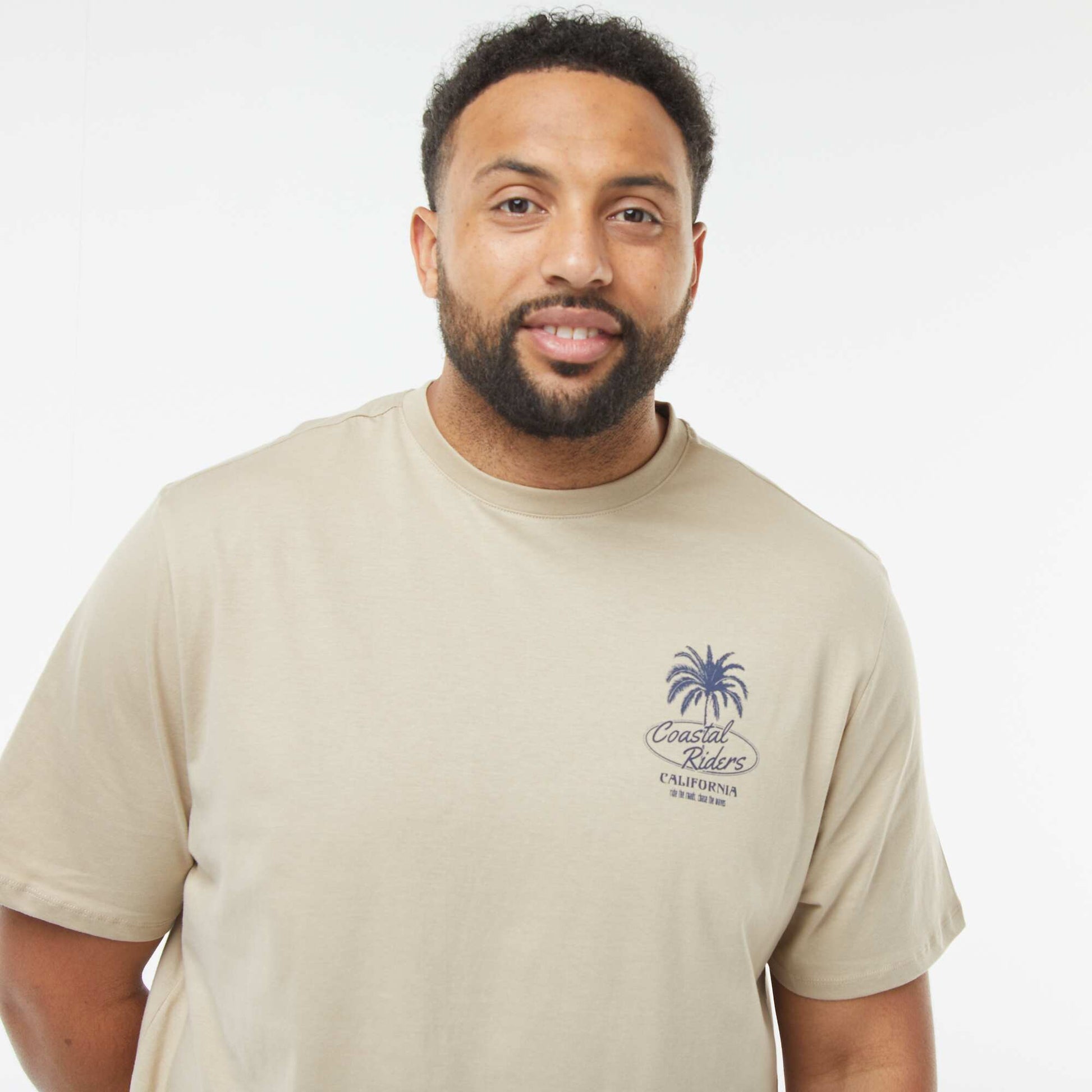 T-shirt manches courtes à motif BEIGE
