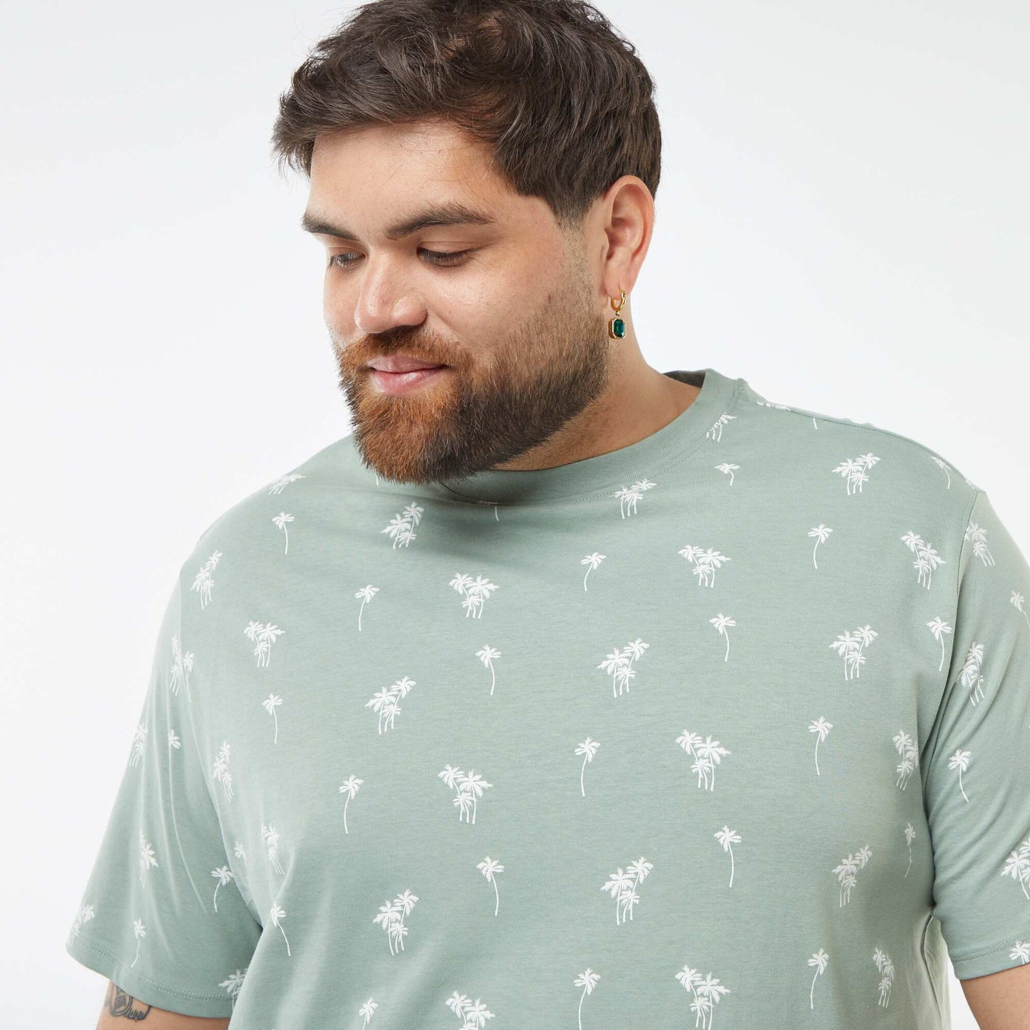 T-shirt manches courtes à motif VERT