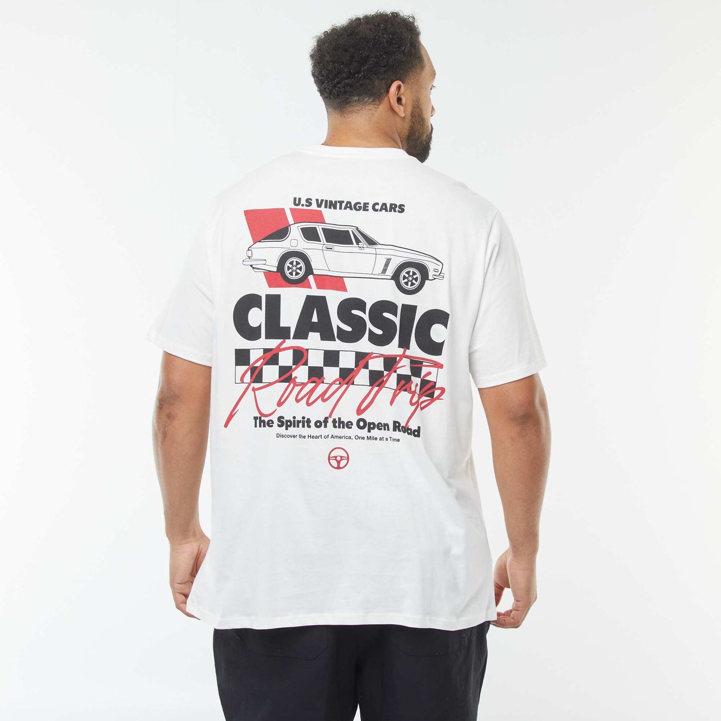 T-shirt manches courtes à motif BLANC