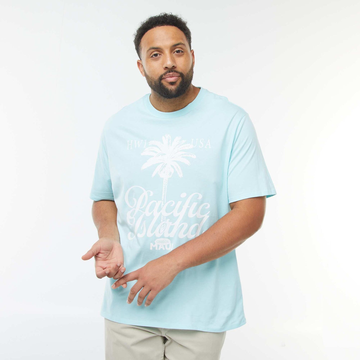T-shirt manches courtes à motif BLEU