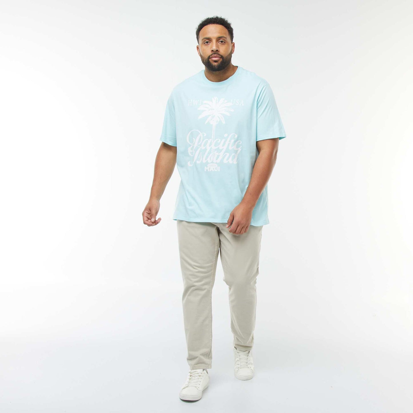 T-shirt manches courtes à motif BLEU
