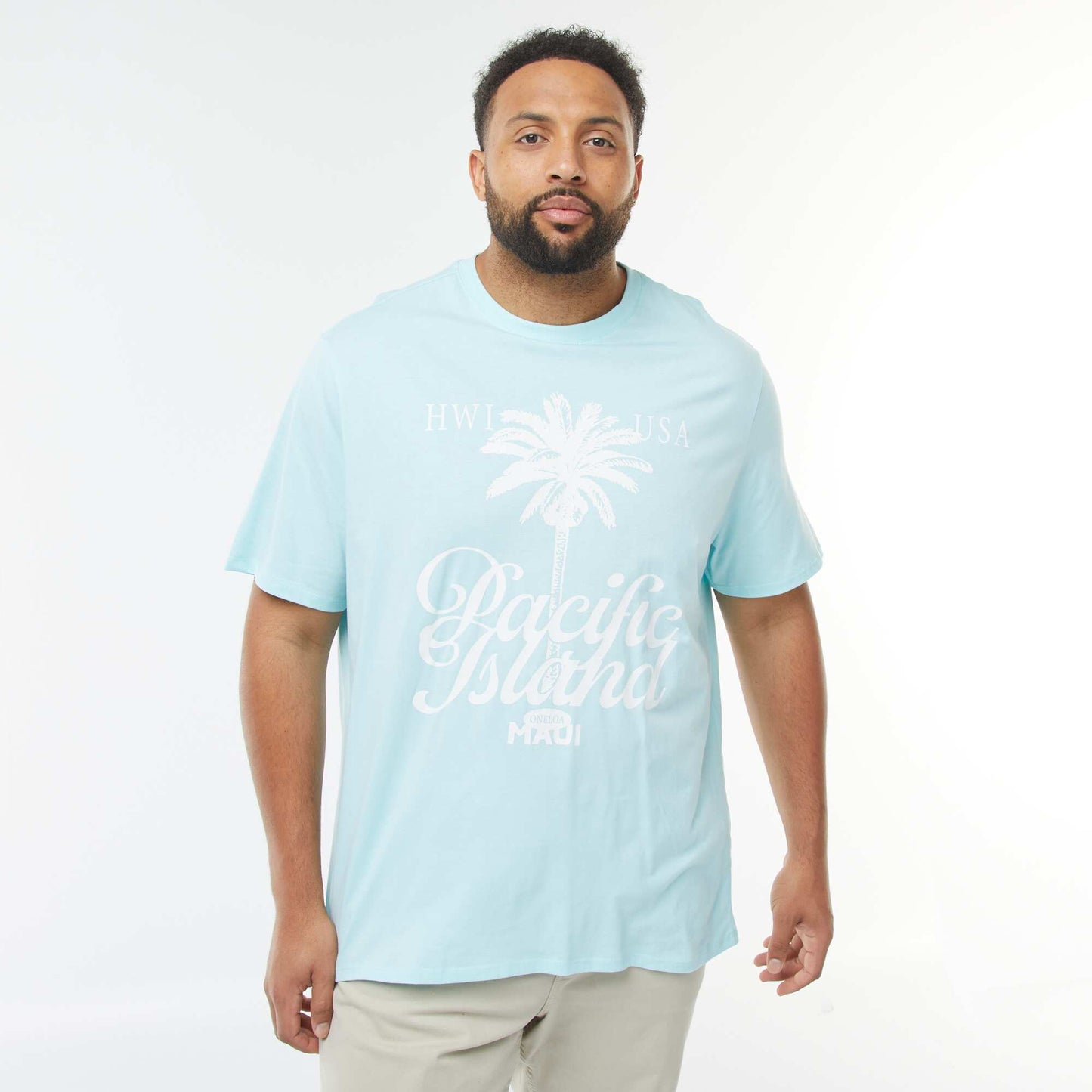 T-shirt manches courtes à motif BLEU