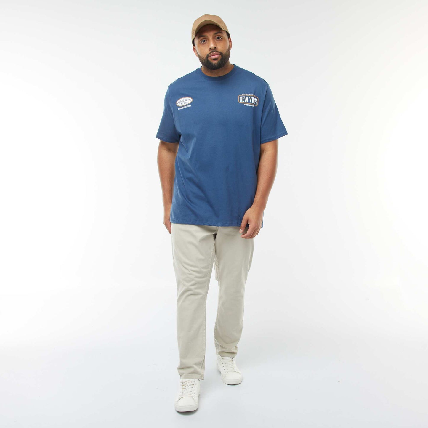 T-shirt manches courtes à motif BLEU