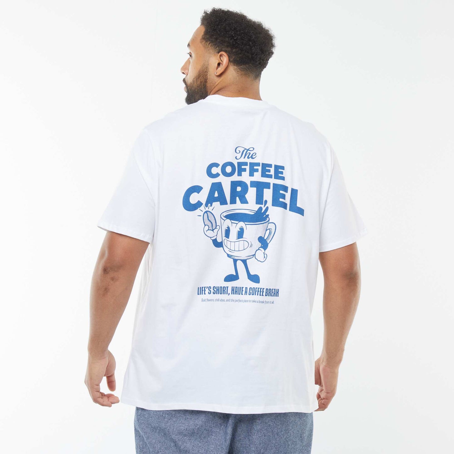 T-shirt manches courtes à motif BLANC