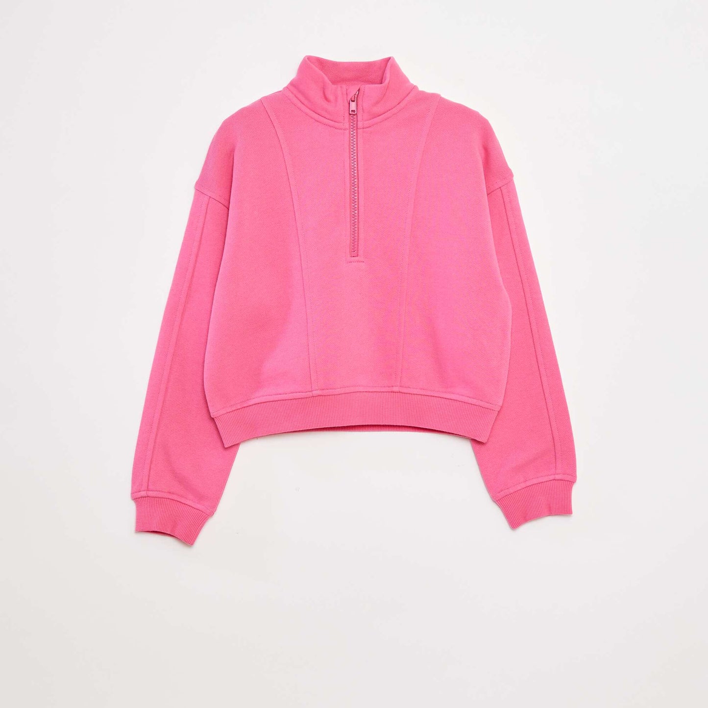 Sweat camionneur avec col zippé ROSE