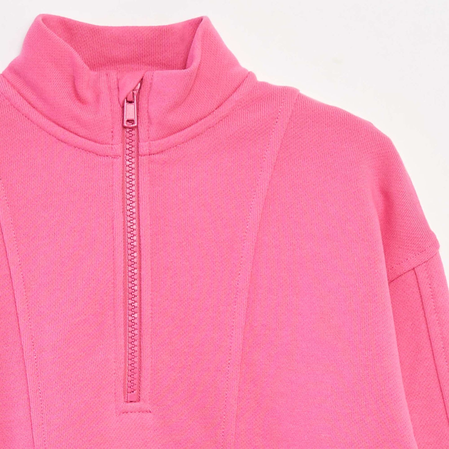 Sweat camionneur avec col zippé ROSE