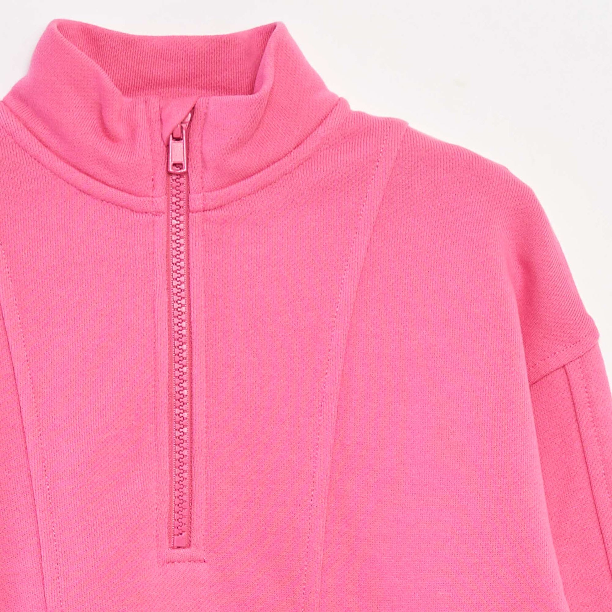 Sweat camionneur avec col zippé ROSE