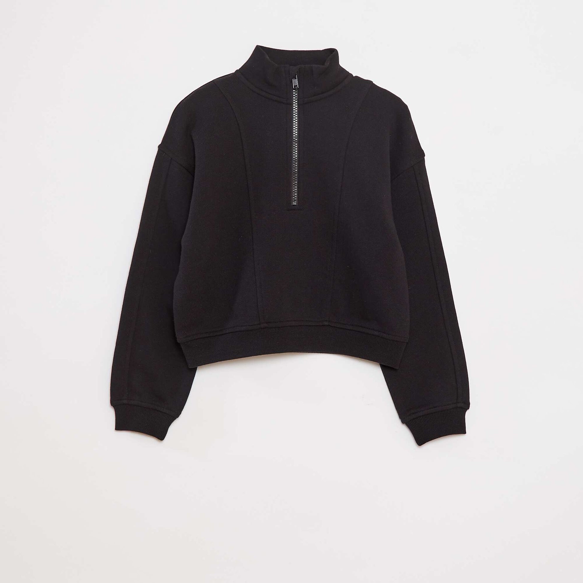 Sweat camionneur avec col zippé NOIR