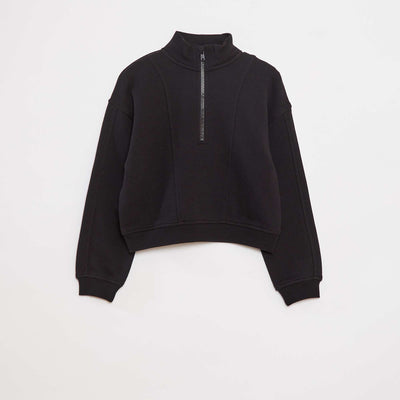 Sweat camionneur avec col zippé NOIR