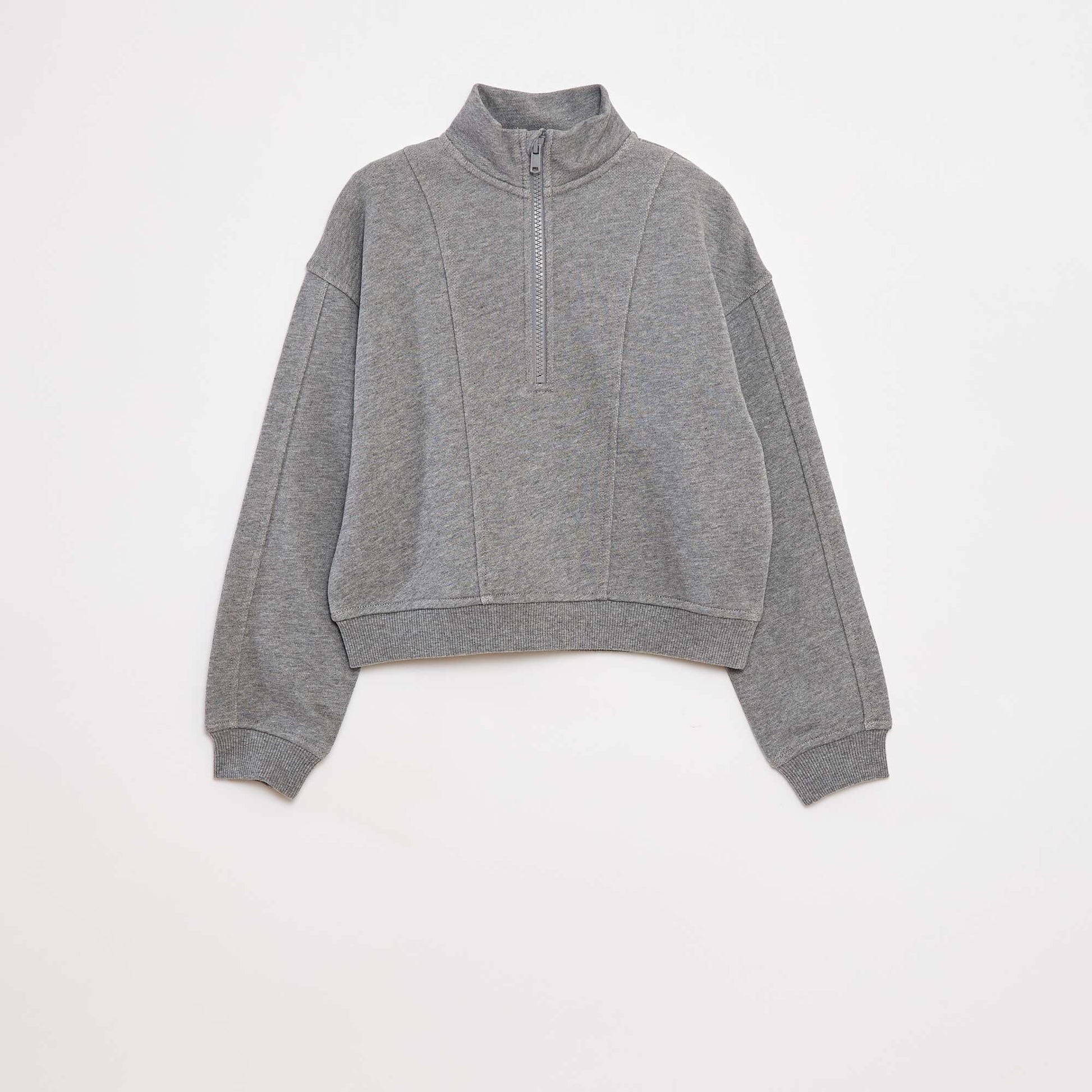 Sweat camionneur avec col zippé GRIS