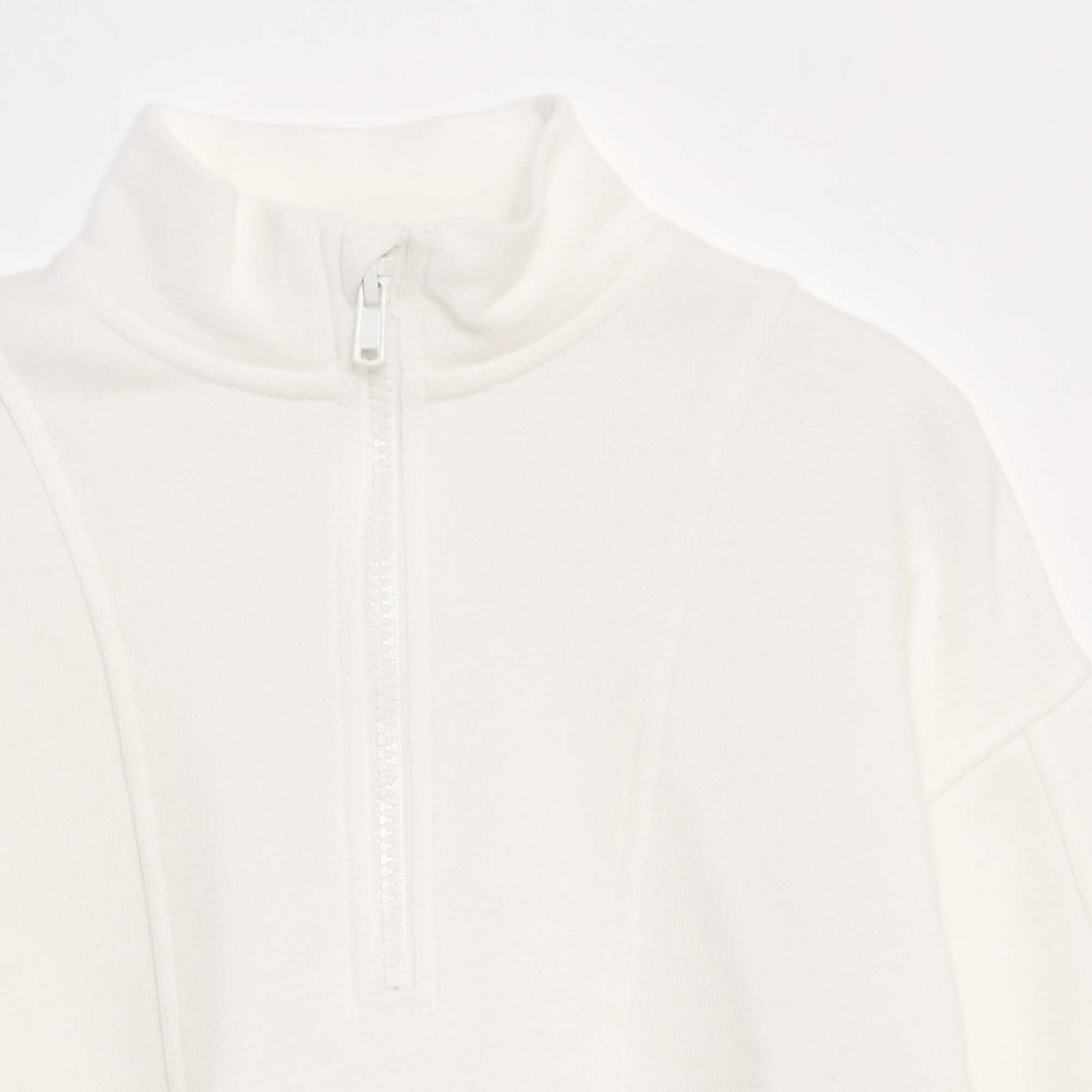 Sweat camionneur avec col zippé BLANC