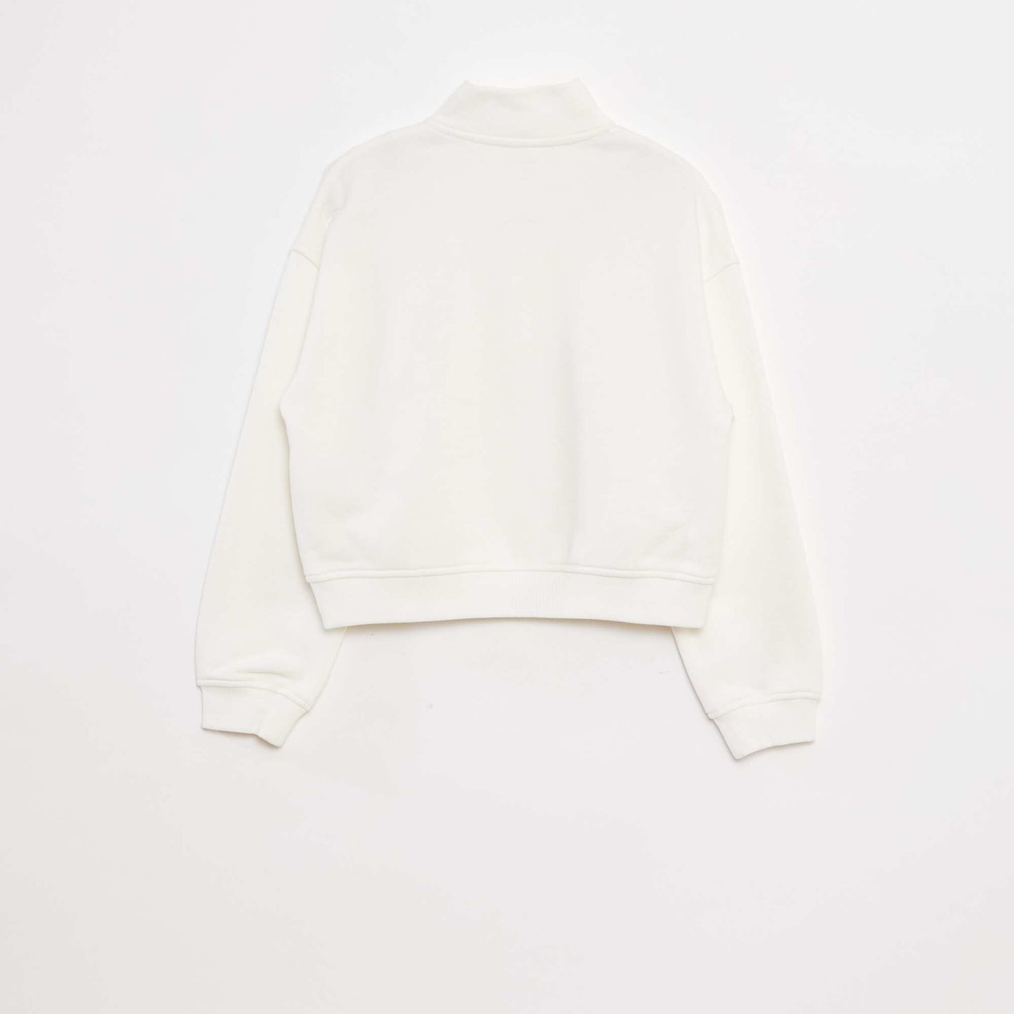 Sweat camionneur avec col zippé BLANC