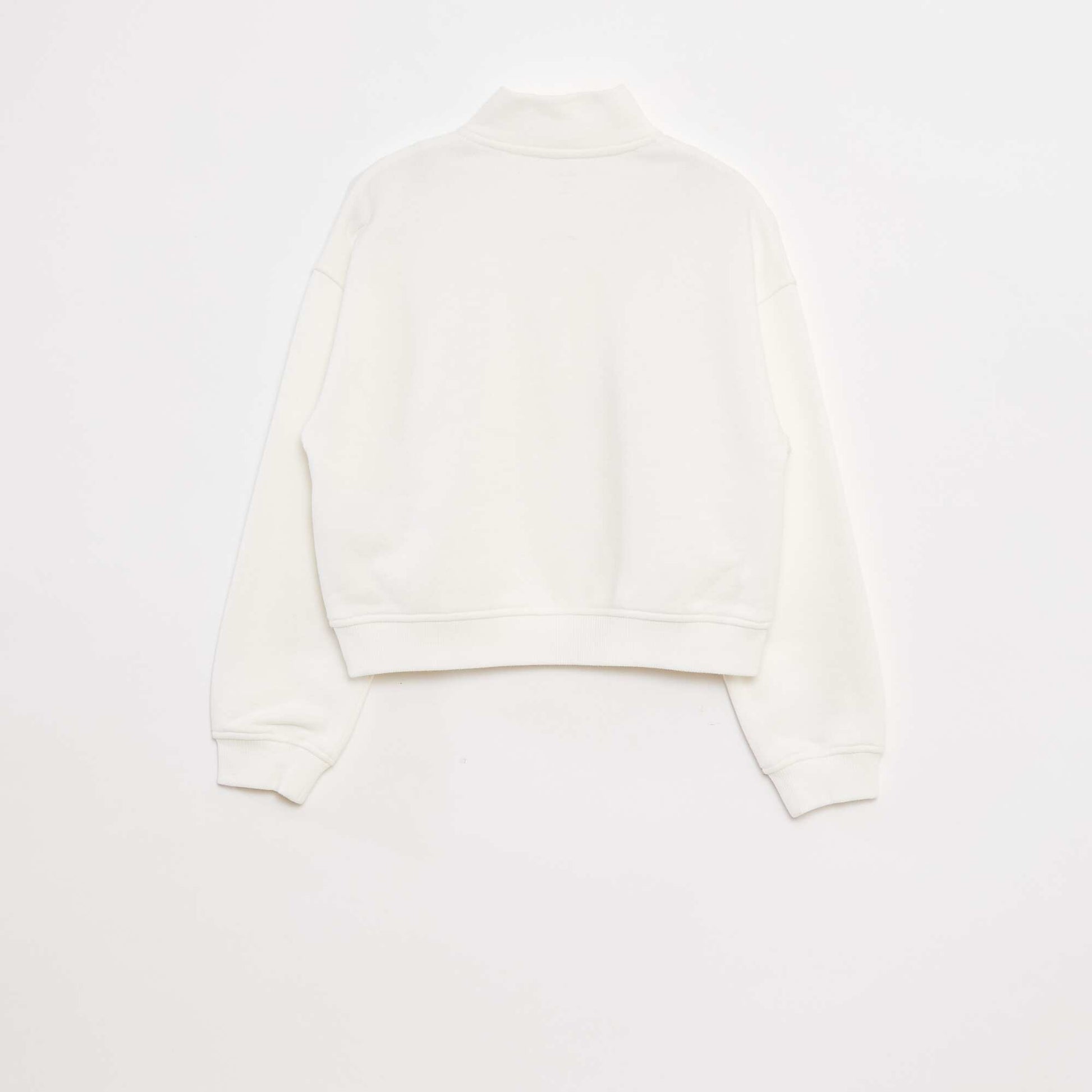 Sweat camionneur avec col zippé BLANC