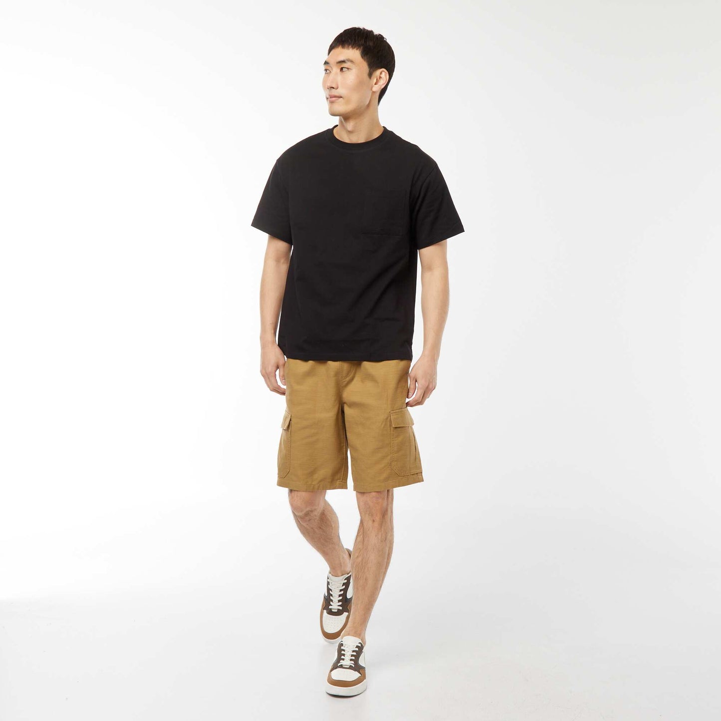 T-shirt en maille jersey manches courtes NOIR