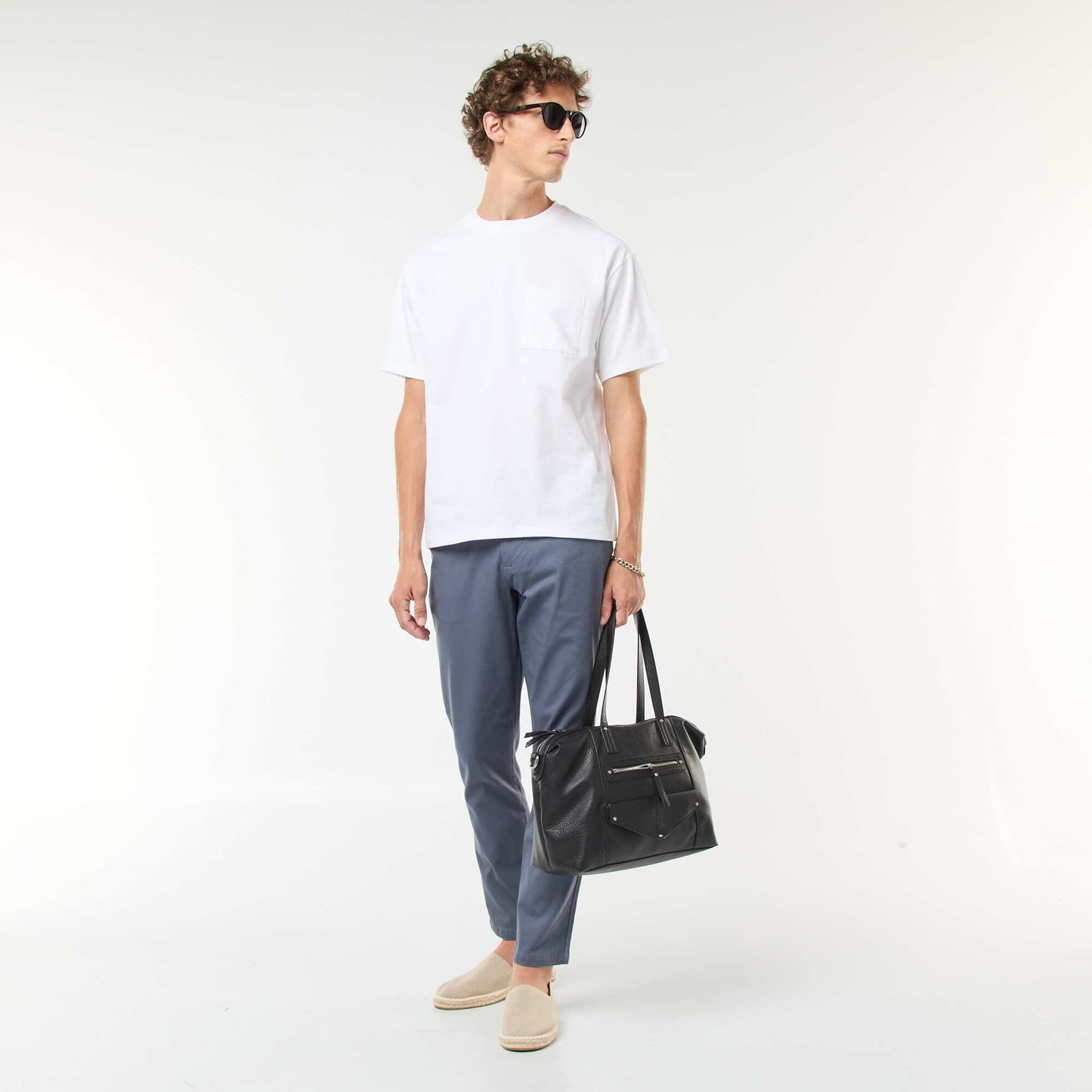 T-shirt en maille jersey manches courtes BLANC