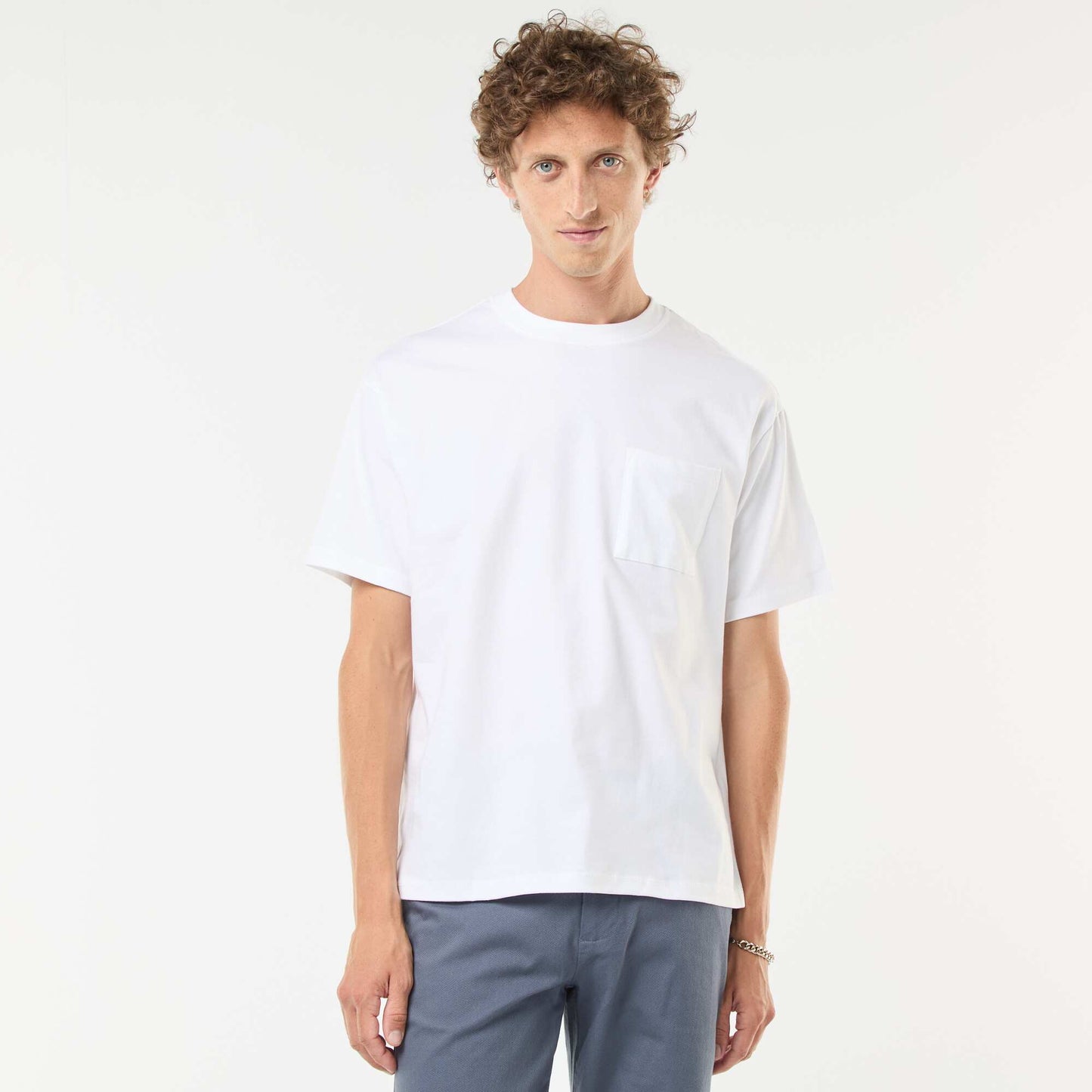 T-shirt en maille jersey manches courtes BLANC