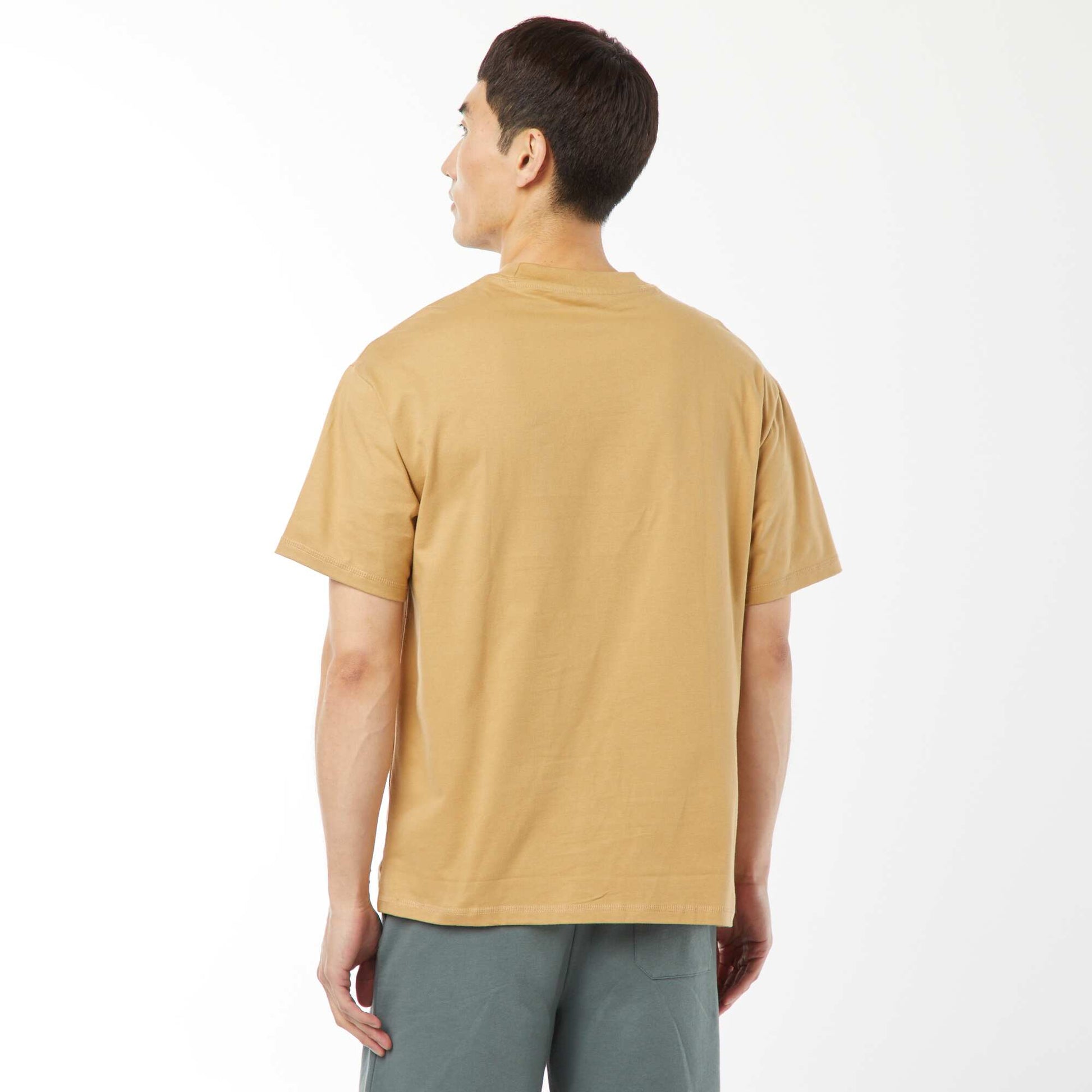 T-shirt en maille jersey manches courtes BEIGE