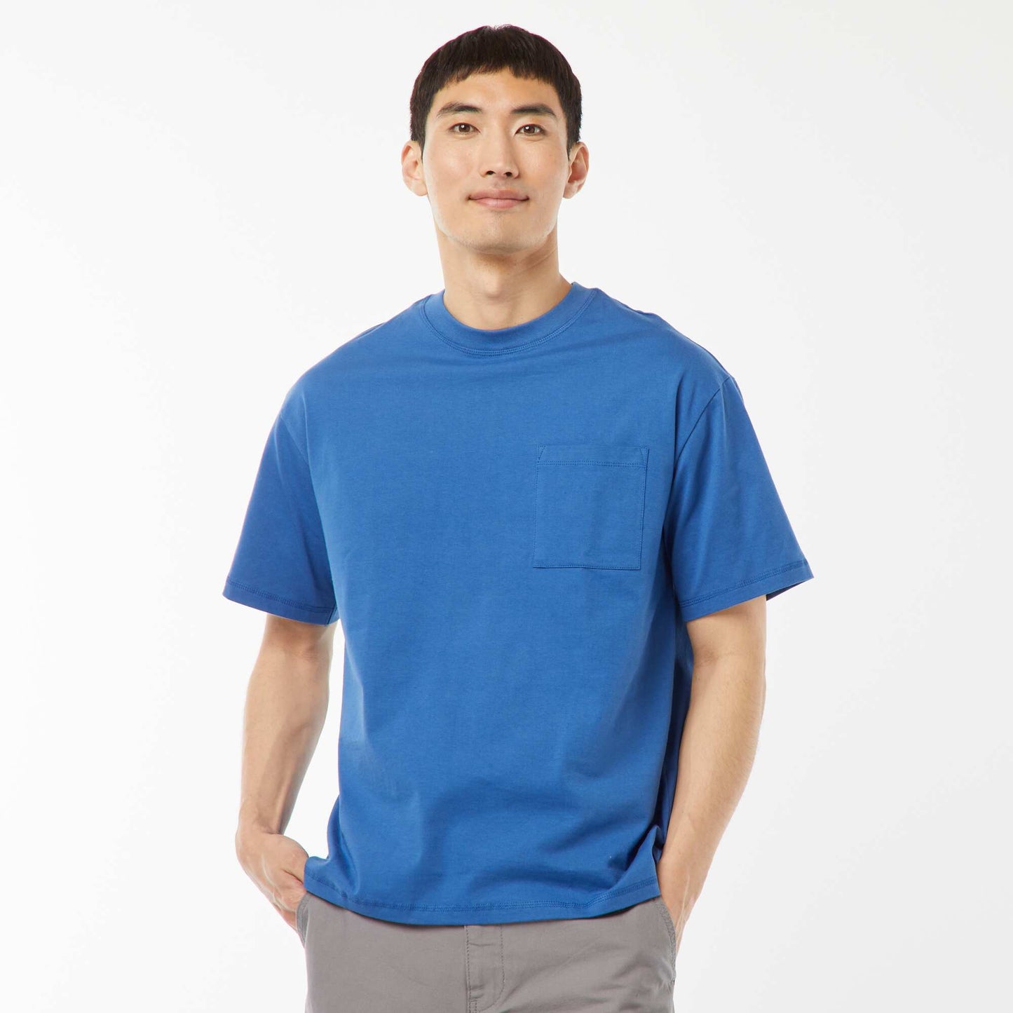 T-shirt en maille jersey manches courtes BLEU