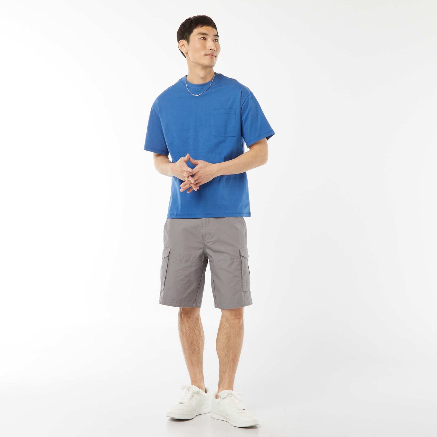 T-shirt en maille jersey manches courtes BLEU
