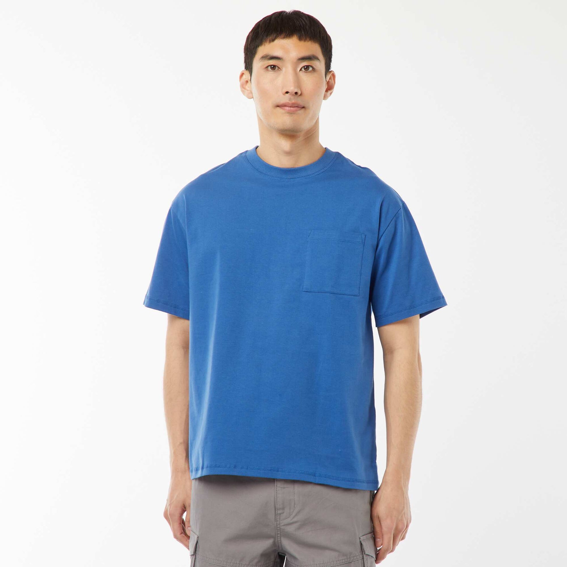 T-shirt en maille jersey manches courtes BLEU