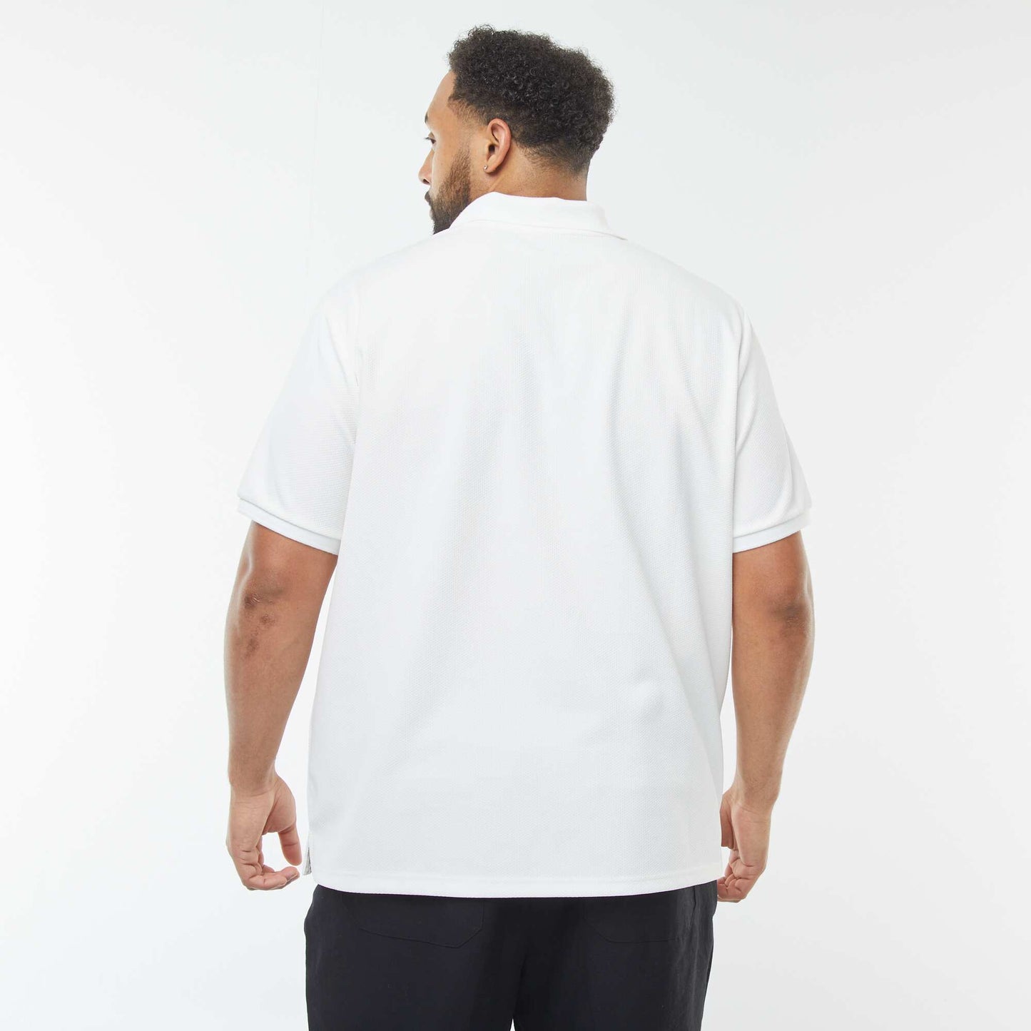 Polo en piqué de coton BLANC