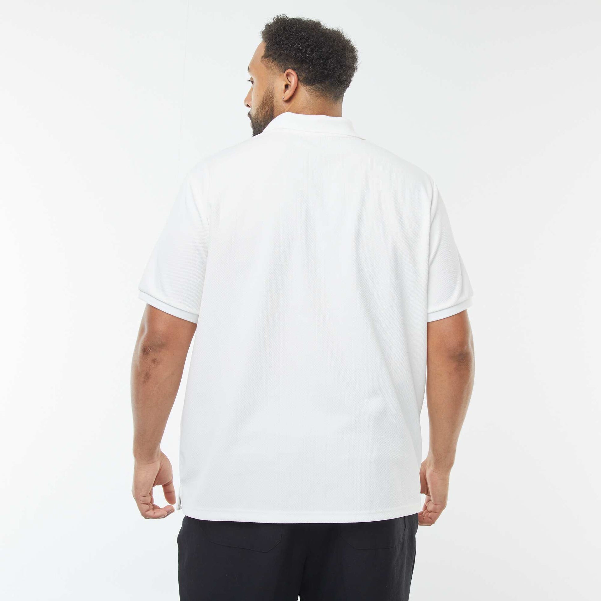 Polo en piqué de coton BLANC