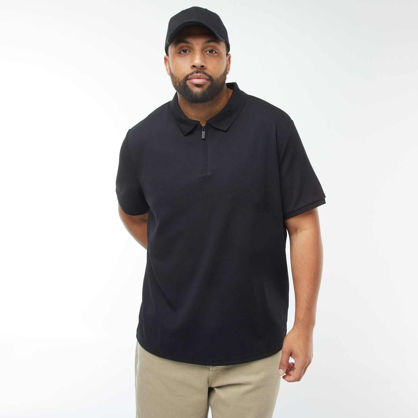Polo en piqué de coton NOIR