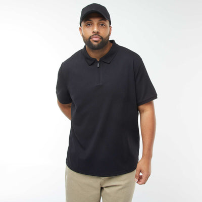 Polo en piqué de coton NOIR