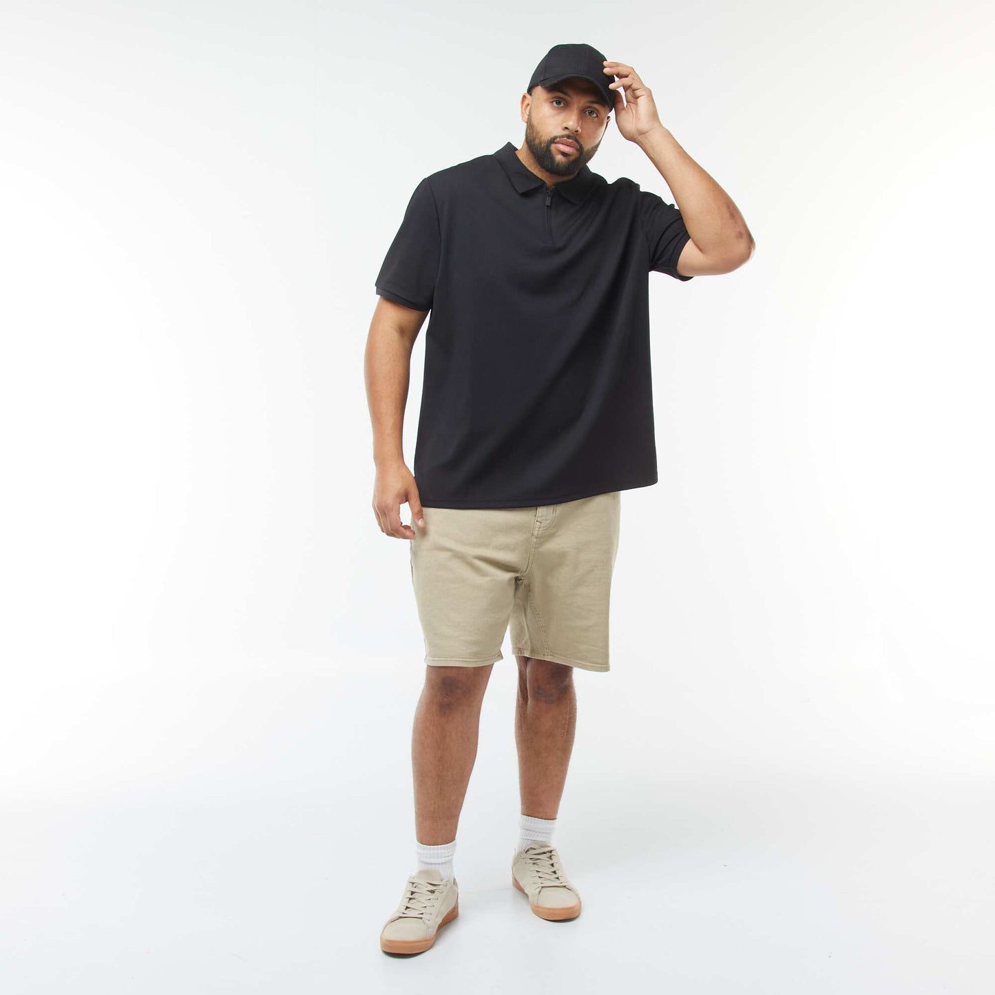 Polo en piqué de coton NOIR